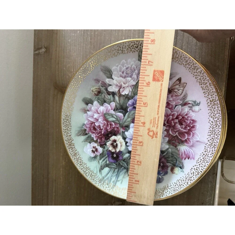 Vintage 1992 Symphony of Shimmering Beauty Lena Liu China set Of 4 Cottagecore
